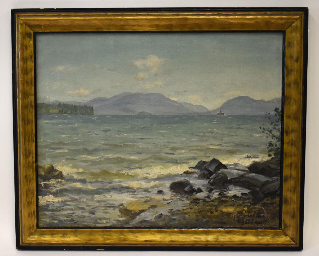 Ernest Haskell; American Oil - Near Bannerman's Island: Oil on canvas. Near Bannerman's Island. Signed l.r., inscribed and dated August 1921; 16in. X 20in.