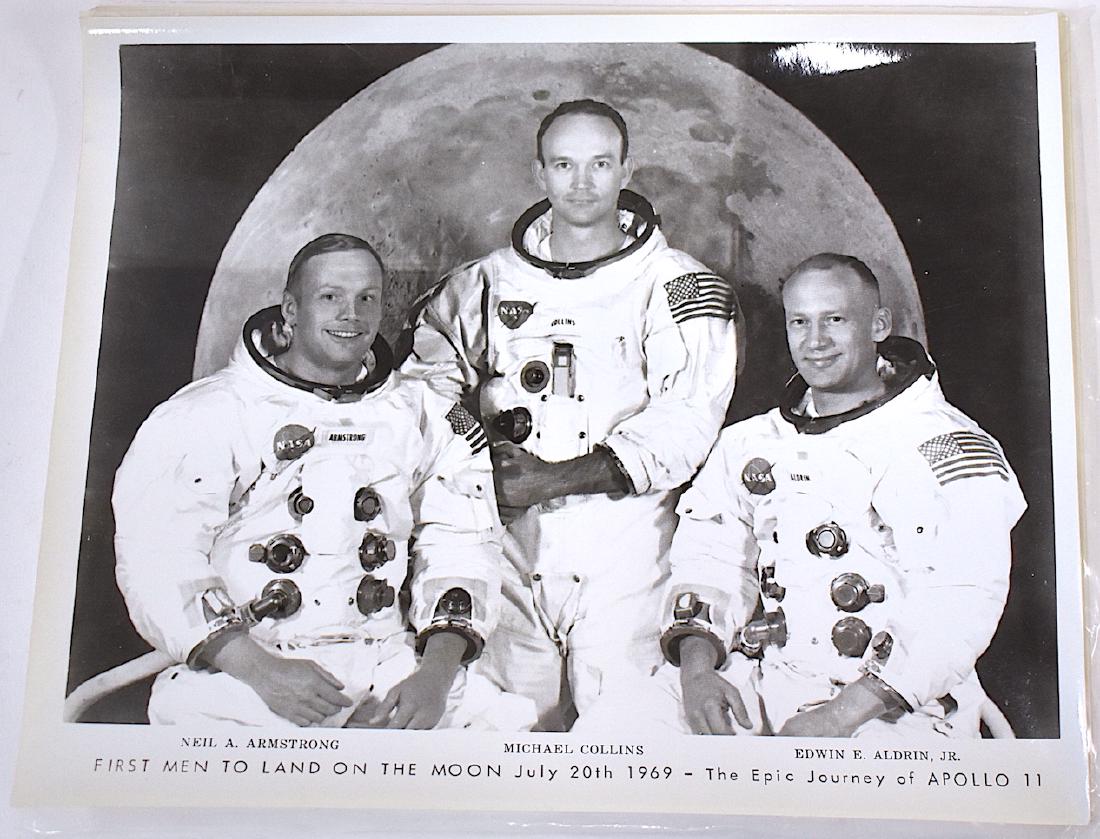 Apollo 11 Photographs. (20): Neil A. Armstrong, Michael Collins, Edwin E. Aldrin, Jr. First Men to Land on the Moon, July 20, 1969. The Epic Journey of Apollo 11. This summer will mark the 50th Anniversary of the historical event
