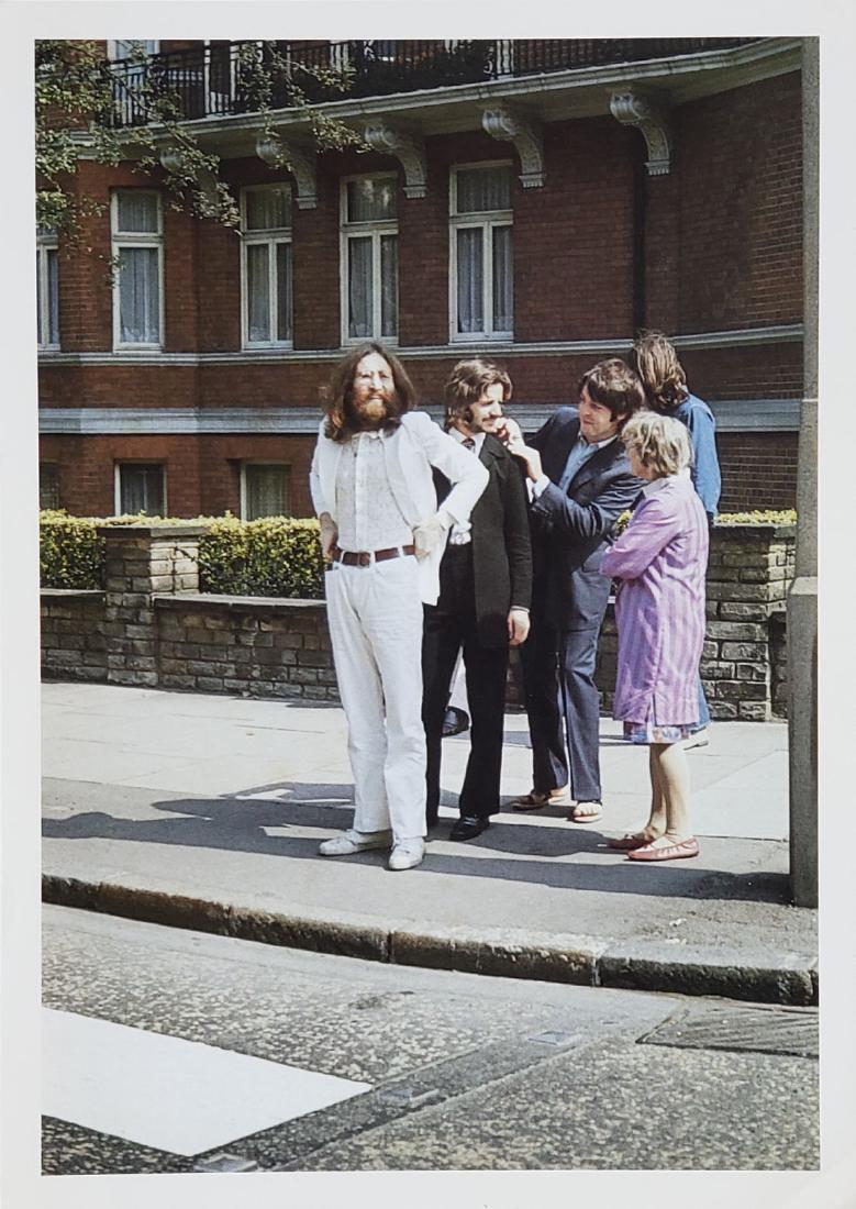 The Beatles Abbey Road Linda McCartney Photo: The Beatles Abbey Road photograph, measuring 7" x 5". This photograph of The Beatles was taken in 1969 but reprinted in 1975 for the Abbey Road album. This photograph is very collectible. It comes sta