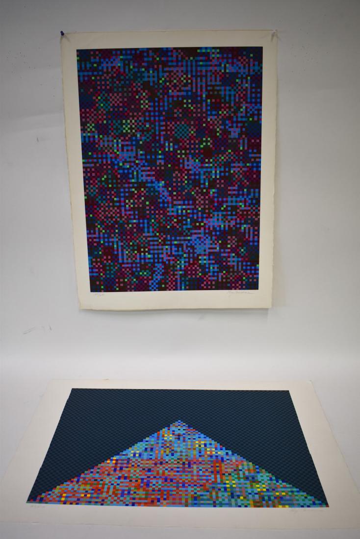 Tony Bechara; Two(2) 20thC. Serigraphs Signed: Tony Bechara(b.1943) Two(2) color serigraphs. Pyram(167/250) and Pyramid(124/250) . Each pencil signed and numbered; Overall size: 22.25in. X 30in. Each