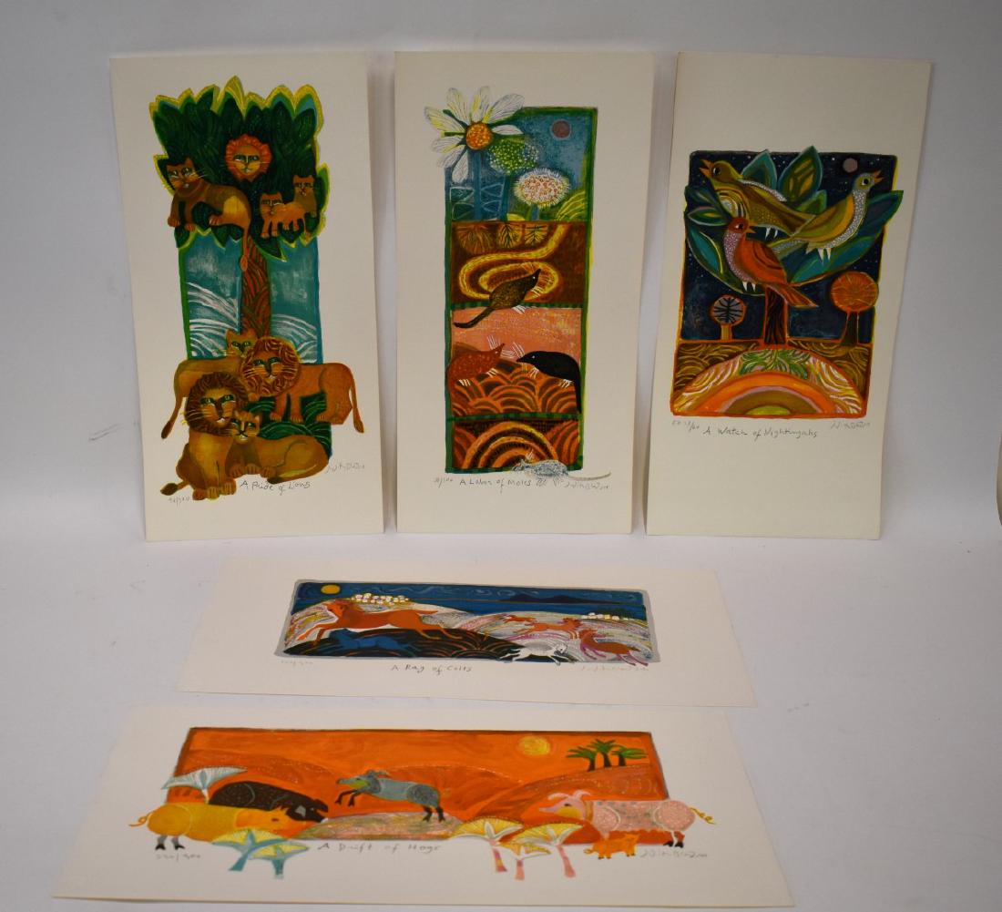 Judith Bledsoe; Twenty(20) Miscellaneous Lithographs: Twenty(20) color lithographs. Various subjects. Each pencil signed and numbered; Overall size: 22.75in. X 11.5in.Embossed Circle Fine Arts stamp in margins