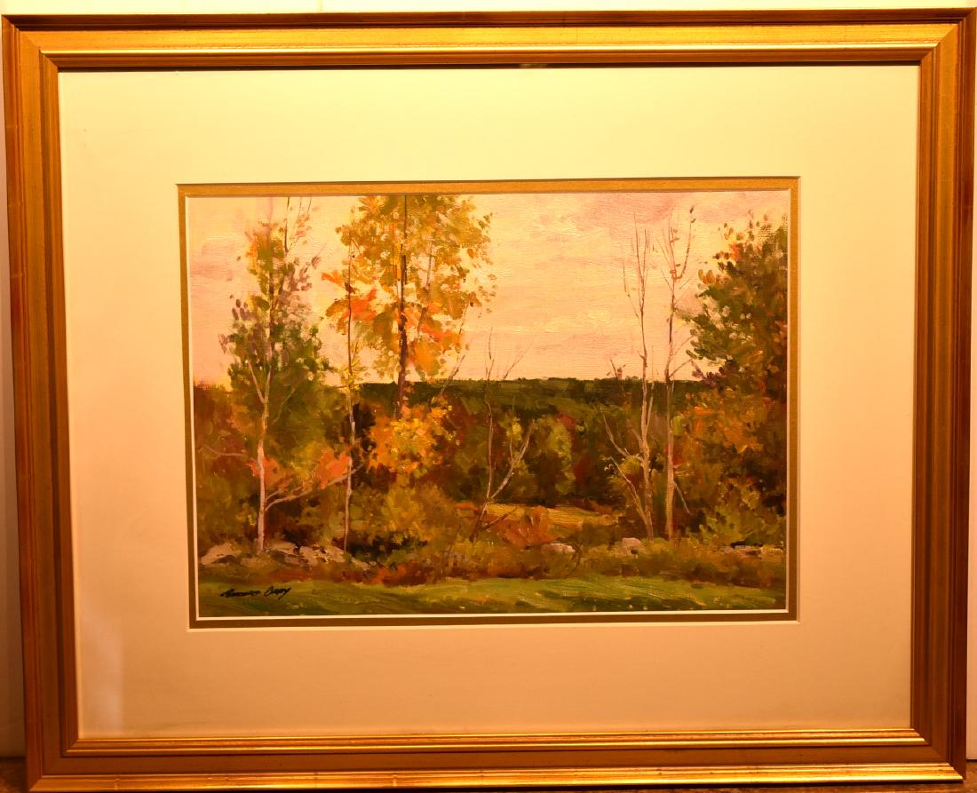 Bernard Corey; 20thC. American Oil Landscape Signed: Oil on board. Autumn Landscape. Signed l.l.; 10in. X 14in.(image size)