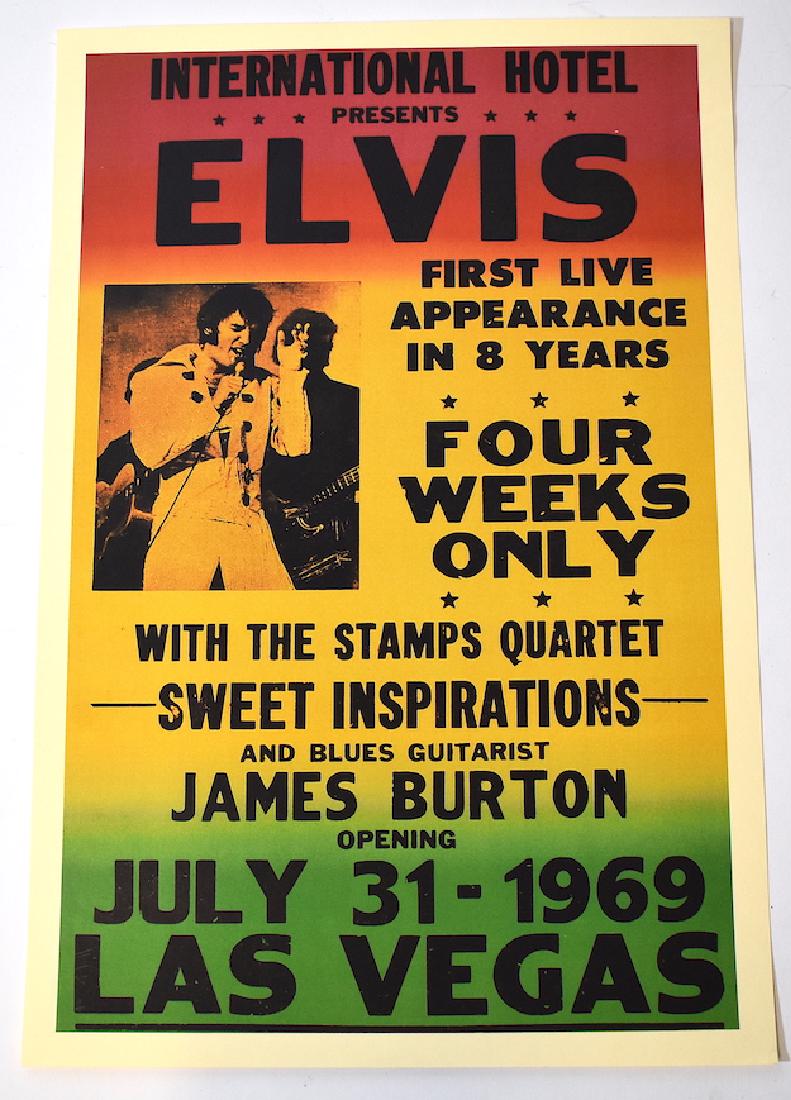 Elvis Presley Las Vegas International Hotel Concert: 7-31-1969 Performance Date. 12" x 18"