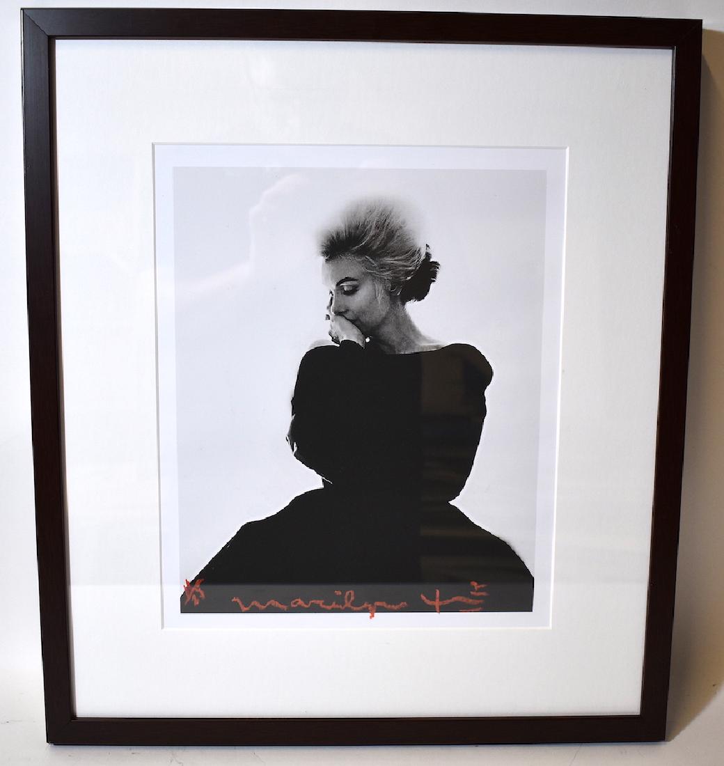Marilyn Monroe Photogaph. Bert Stern: Stamp at the back reads Photographed by Bert Stern. Numbered at the front 11/25. 14" x 12". Framed. overall size 21: x 18 1/2"