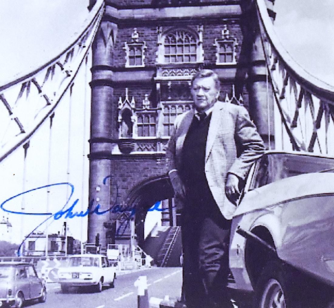 John Wayne London Bridge Autographed Photo: Framed 13 x 10