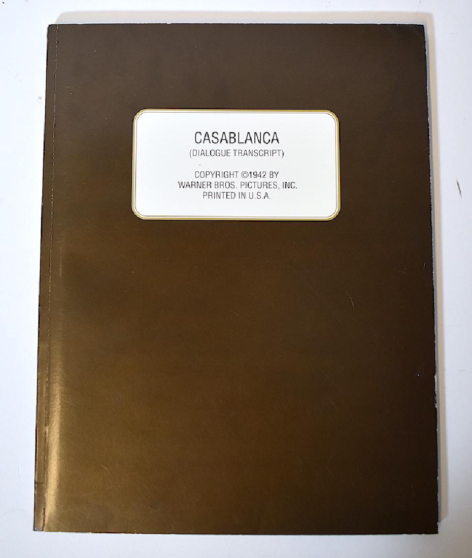 Warner Bros. 1942 Script for Casablanca: A Dialogue Transcript. Copyright 1942. by Warner Bros. Pictures. Complete. Soft Bound. Excellent condition.
