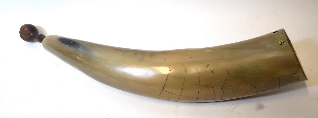 Scrimshaw Powder Horn: 19"L