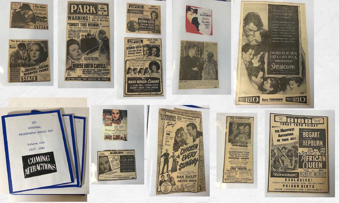 Albums of Original Newspaper Movie Ads (103): Compiled in three volumes, Volume One 1937-1946, Volume Two 1946-1949; Volume Three 1949-1957. Excellent condition