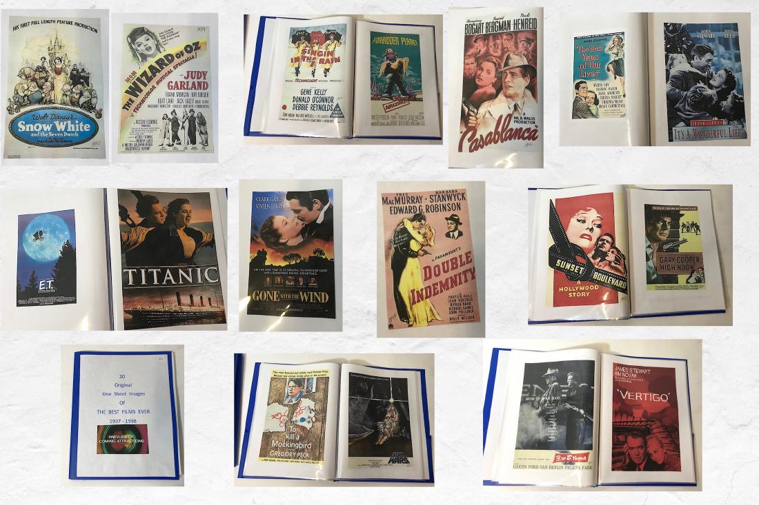 Original One Sheet Images of Best Films Ever: For the period 1937-1998. Includes Snow White, Gone With the Wind, Wizard of Oz, Casablanca, Double Indemnity, Best Years of Our Lives; It's a Wonderful Life; Sunset Boulevard, High Noon, Singin' in t