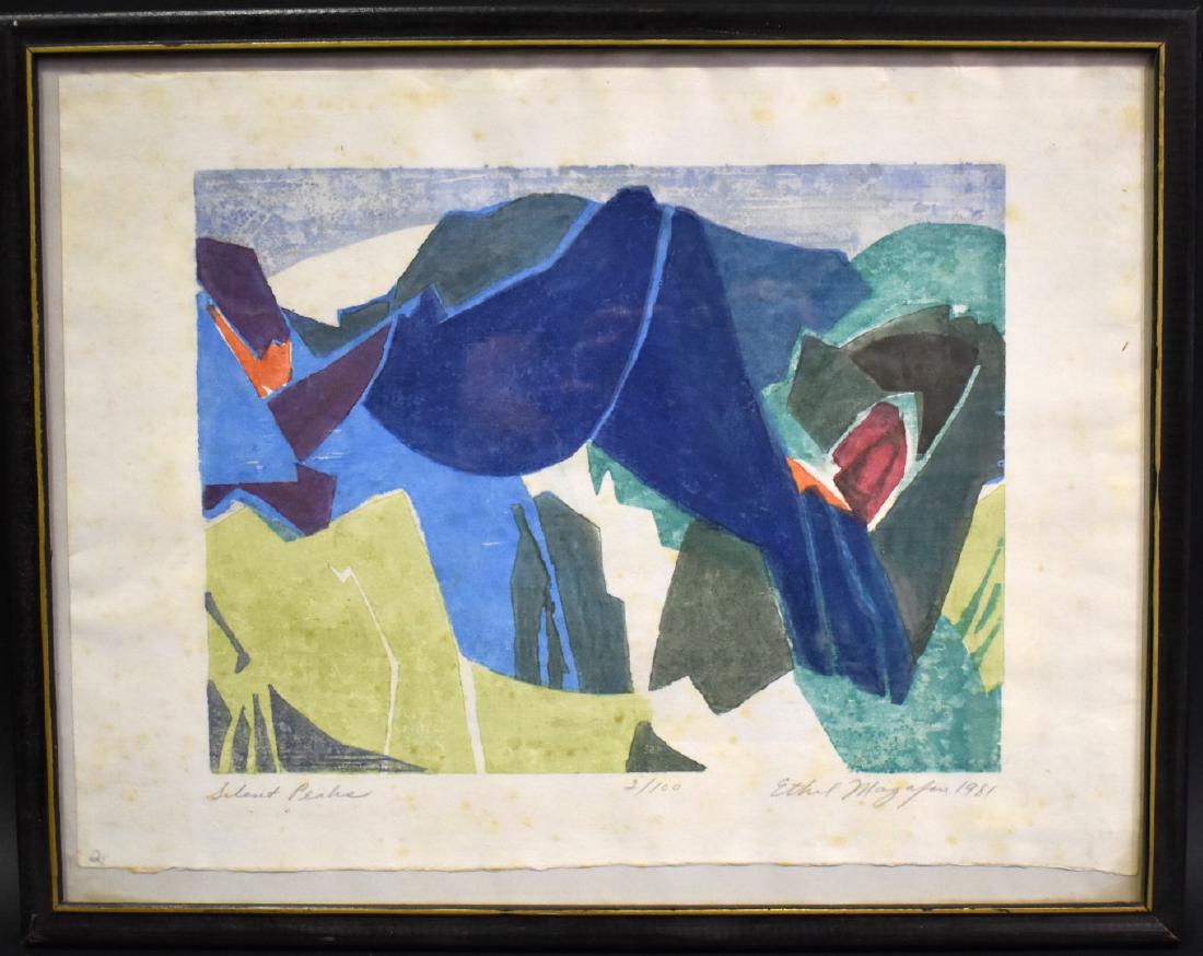 Ethel Magafan; 20thC. Lithograph - Silent Peaks Signed: Color lithograph. Silent Peaks. Pencil signed, dated 1981, titled and numbered 2/100; 13in. X 17.25in.