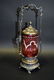 Victorian Silverplate and Cranberry Glass Pickle Caster