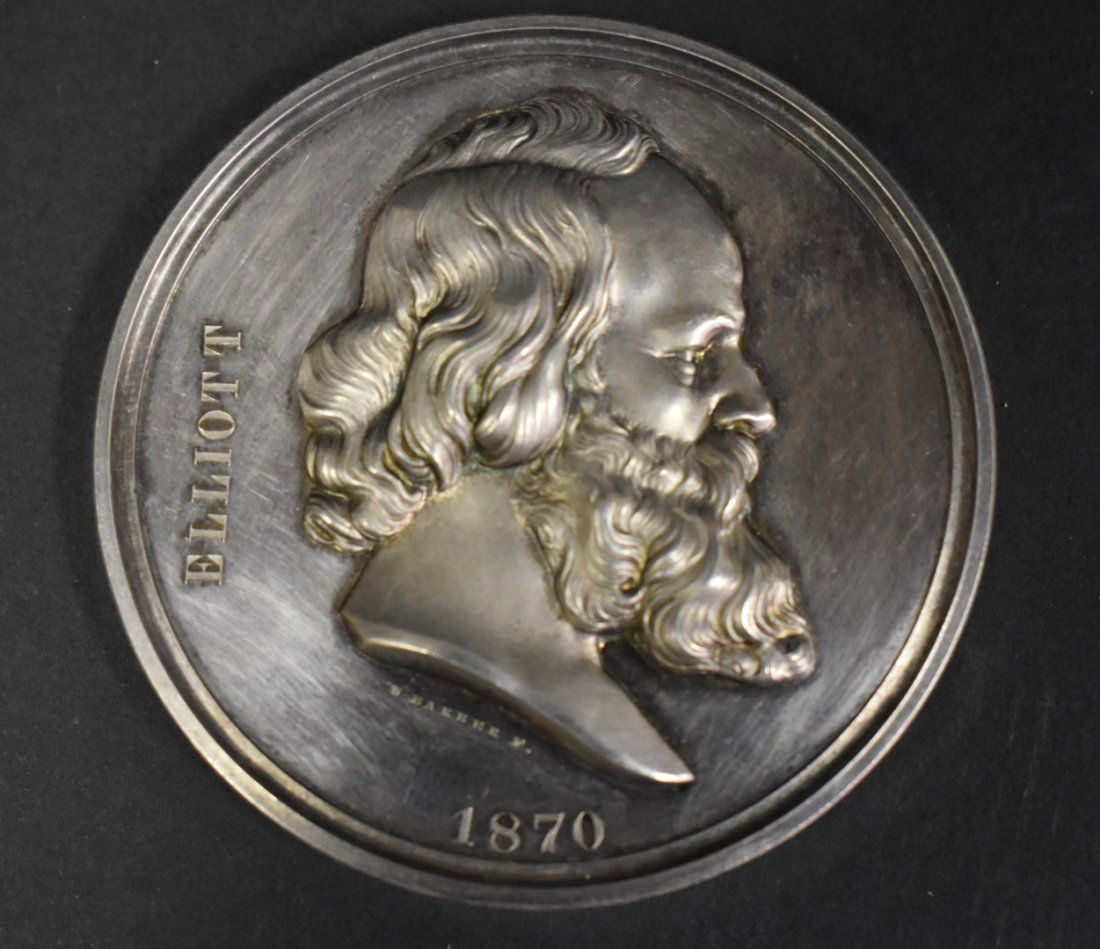 Rare National Academy of Design Sterling Medal: Elliott National Academy of Design 1870 Presentation Medal. Given to Charles Rosen Life School - Men's Life School - Men's Day Class 1900. Sterling silver(tested, not marked)Likely made by Tiffany & C