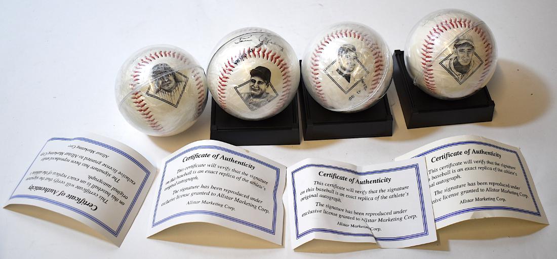 Baseball Lot. Replica Sig's Ruth Gehrig etc.: Multiple Lot. Ted Williams, Ken Griffey Jr.; Babe Ruth ; Lou Gehrigreplica signature baseballs Four in the lot