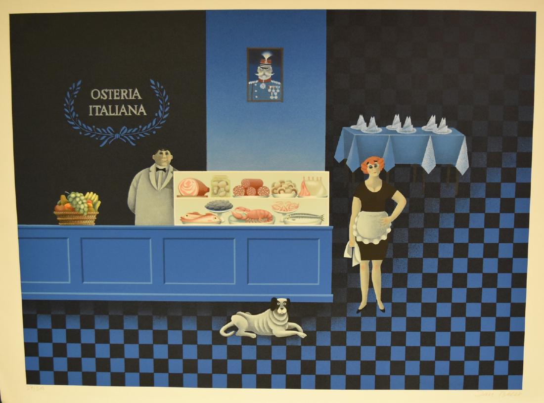 Jan Balet; Three (3!)Lthographs Signed: Jan Balet(German b.1913) three color lithographs. Including: Busy Busy, Osteria Italiana, Chamber Music Three(3) pencil signed and numbered. Editions of 300. Overall size: 14.25in. x 17.5in., 19.75in.