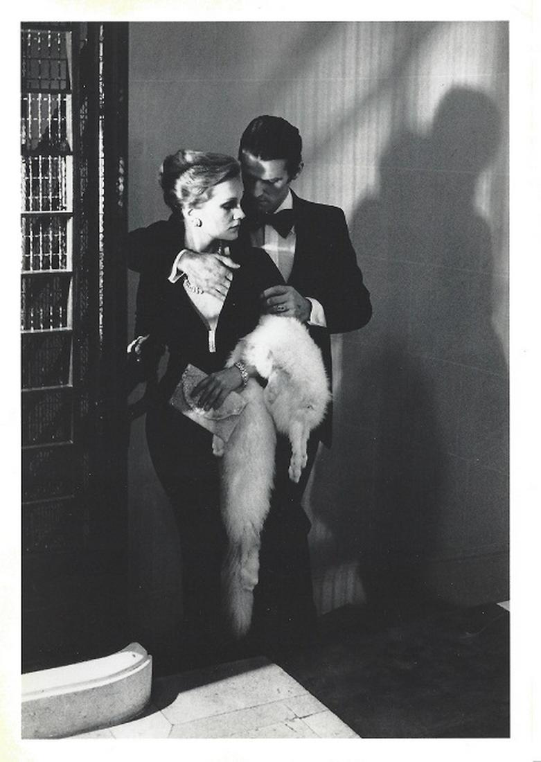 Helmut Newton Vogue Fashion Photo: Helmut Newton, 7" x 5" press photo. It comes stamped by photographs agent, includes other details for publicity, taken and printed in 1988. The photograph is printed on double weight semi-gloss paper