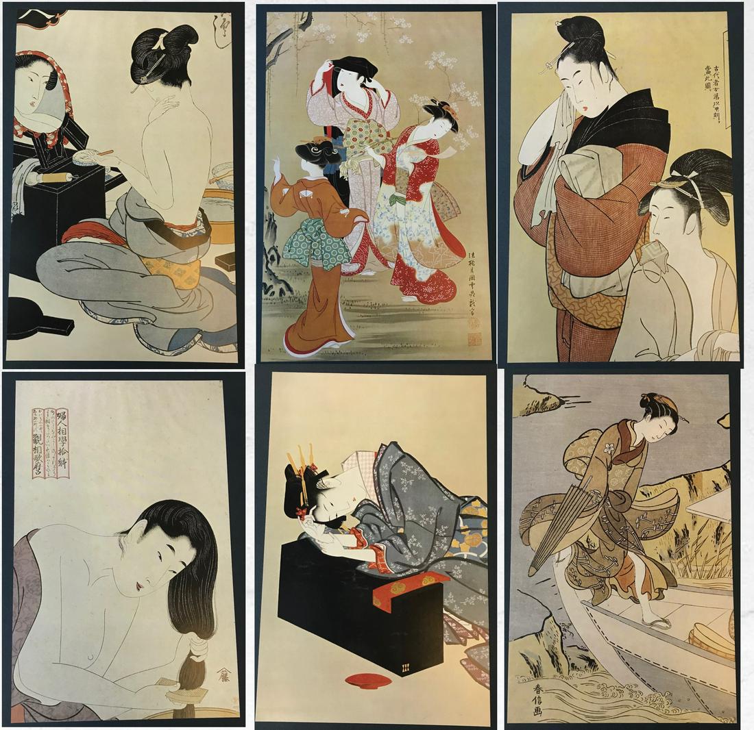 Beauty in Japanese Ukiyo-E Portfolio: Feminine Beauty in Japanese Ukiyo-E. All original. Excellent condition