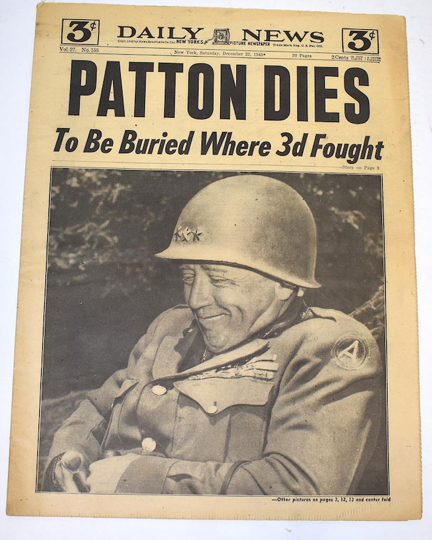 Patton Newspapers (2 in the lot) and Patton Life '45: Daily News Dec. 45; May '45;