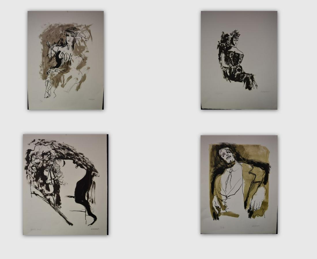 Abraham Rattner; Four(4) Lithographs Signed: Four(4) lithographs. I'm Like Skiff, O What Pain Series(2), I am Naturally. Each pencil signed and numbered. Edition of 150; 26in. X 20in.(overall)