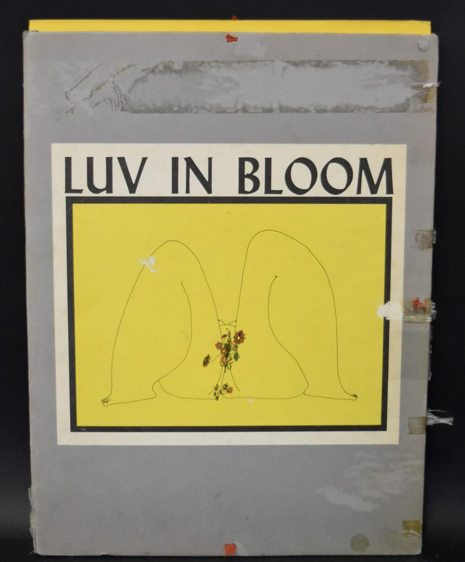 Dennis Magdich; Luv in Bloom Portfolio(10 works): Portfolio of etchings(10 works). Luv in Bloom. Each pencil signed and numbered 6/200; 20.75in. X 15in.(each print - overall) Printed at the S. Martin Friedman Atelier, New York - July 1972. Published