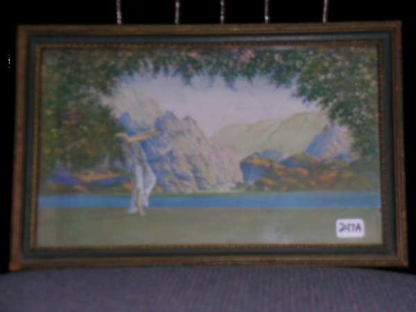 Maxfield Parrish Print: Girl figure. 11" H. x 9"