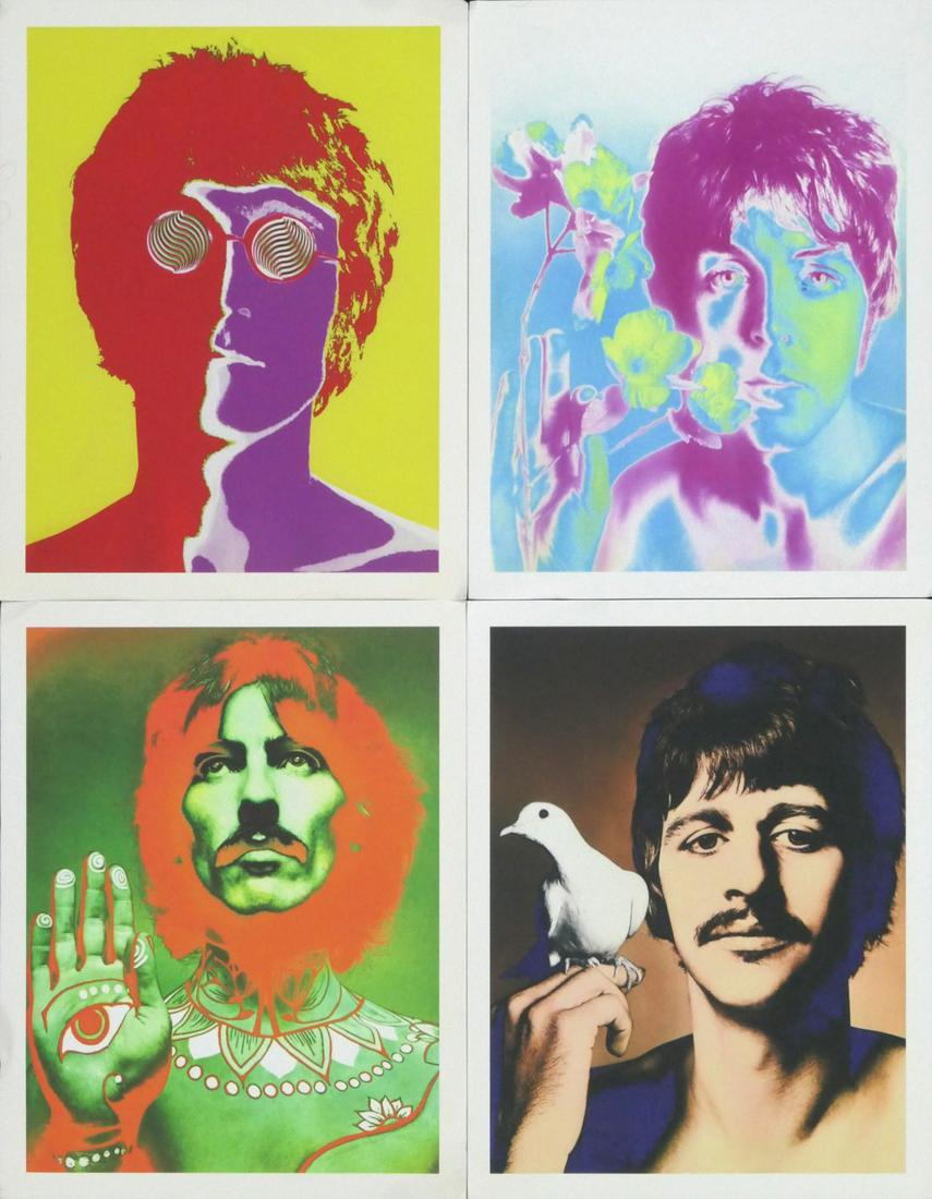 The Beatles Richard Avedon Signed Photo's & Letter: The Beatles Psychedelic Richard Avedon Photo Collection With Letter. The Beatles four psychedelic photographs by legendary photographer Richard Avedon, measuring 12" x 9", inner size, 10.5"x 8". These