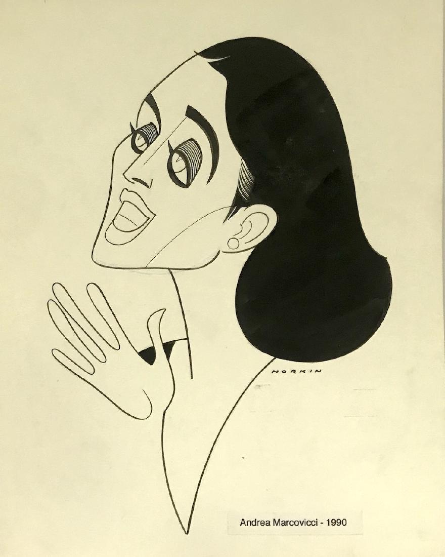 Sam Norkin Original Illustration Signed: Andrea Marcovicci. 1990 15 x 12