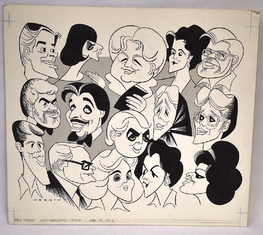 Sam Norkin Original Illustration. Sgined.: Entitled. Back Stage. Aniversary Issue. Dec. 18, 1992 19 x 21 1/4