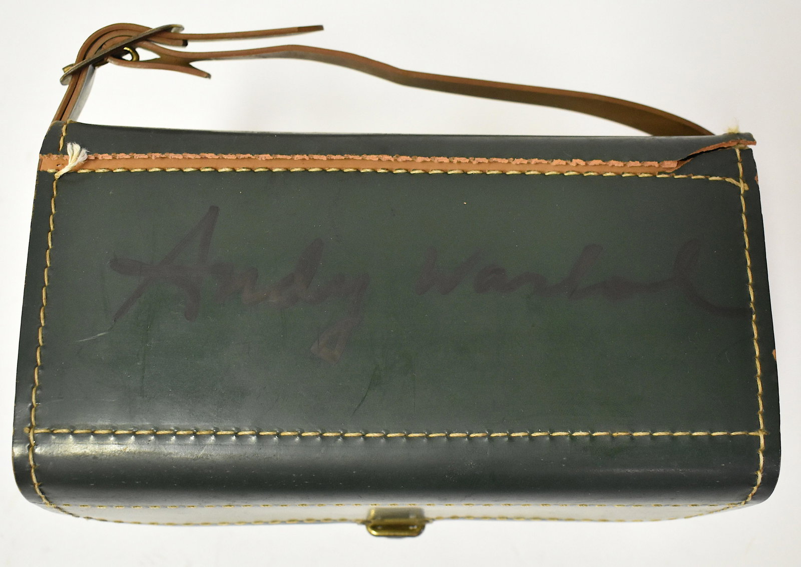 Sgd Andy Warhol Camera Case: Sgd. in ink on the top Andy Warhol 6 x 7 1/2