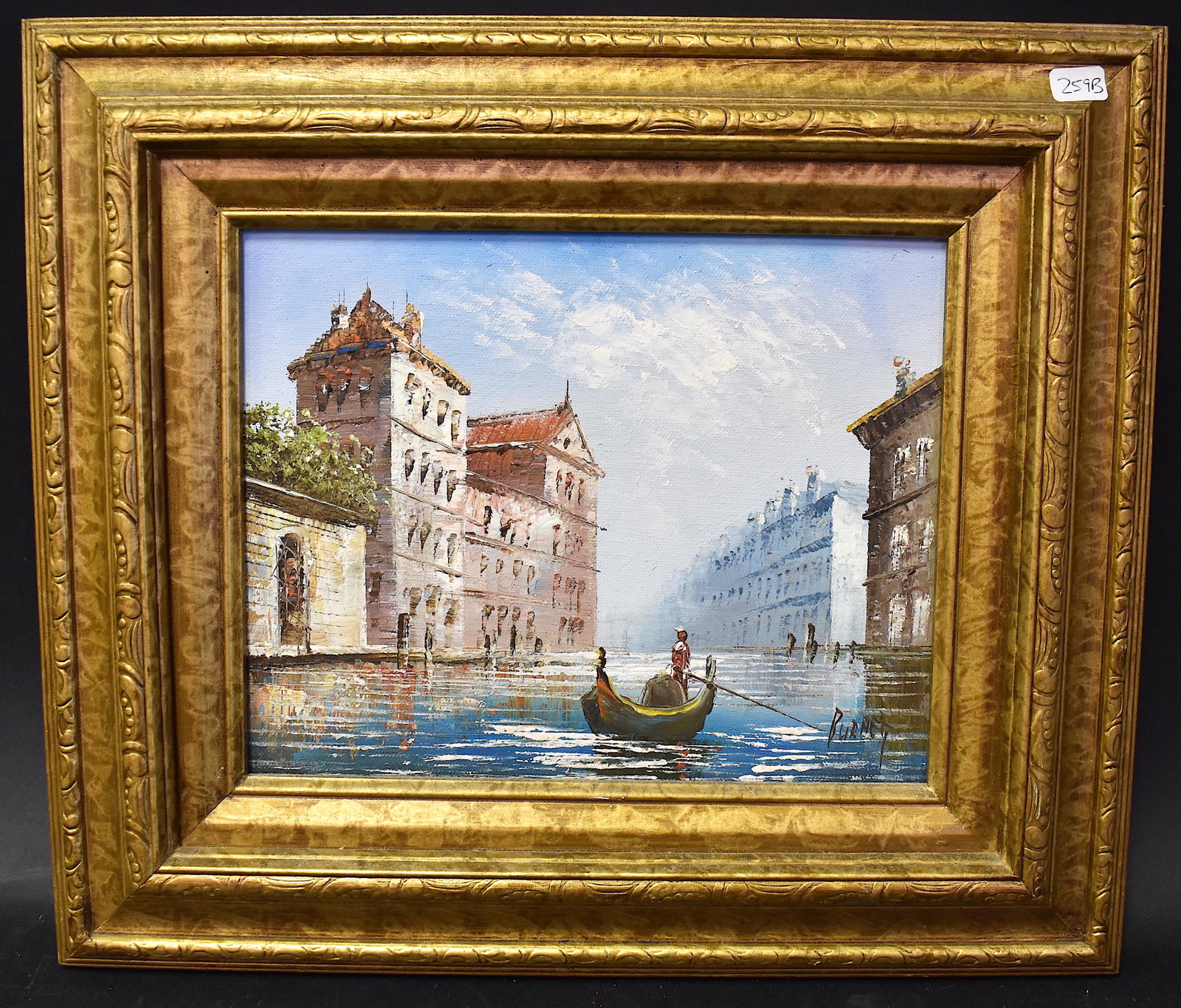 Burnett, Caroline C. (Ameri. 1890-1970) Oil Sgd.: American artist known for her Parisian street scenes. Used bright bold colors . Her works often show use of a apalette knife to add depth and motion to the illustration. Listed artist with 14 price re