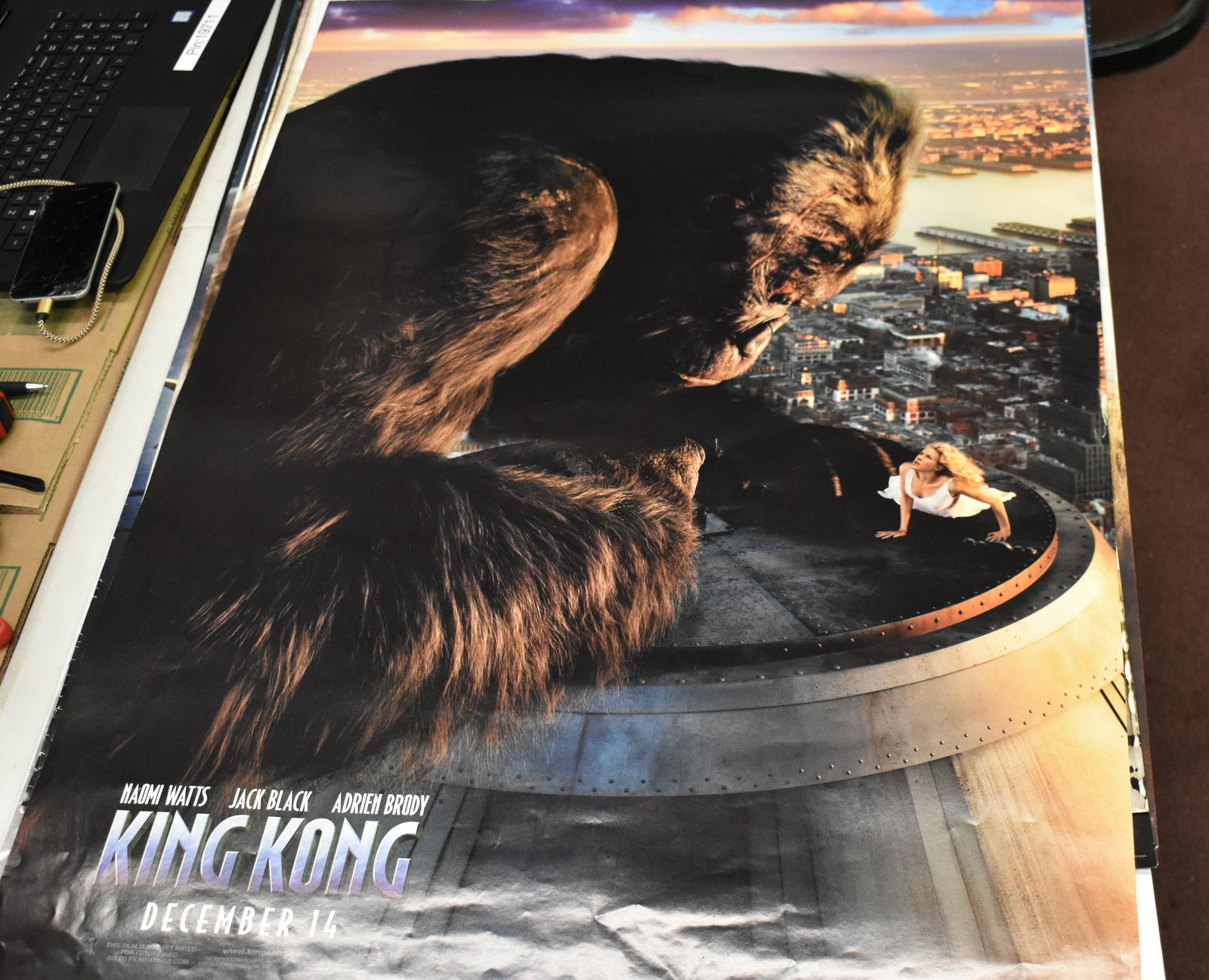 King Kong Movie Poster: Jack Black, Adrien Brody, Naomi Watts 39 7/8 x 27