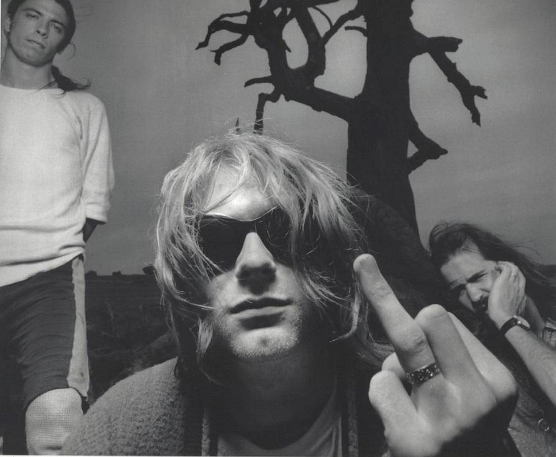 Kurt Cobain Rolling Stones Mark Seliger Photo: Kurt Cobain, measures "10.5 x 9", inner size, 10"x 8.5". Photograph has white border. Taken in 1993, this print dated 1998. It comes stamped by Rolling Stones magazine with other details for publicity