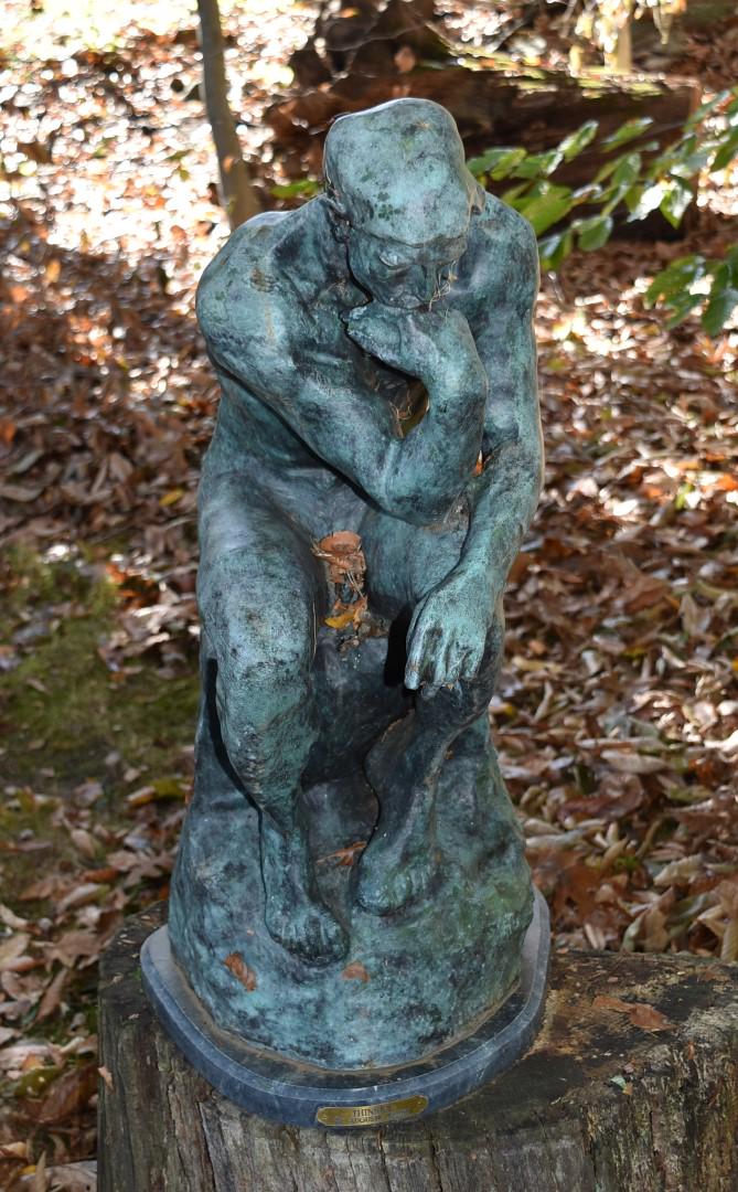 Auguste Rodin(after); Bronze Grouping - The Thinker: Bronze grouping. The Thinker after Auguste Rodin. Signed. Marble base; 30.5in.H. x 12in.W.