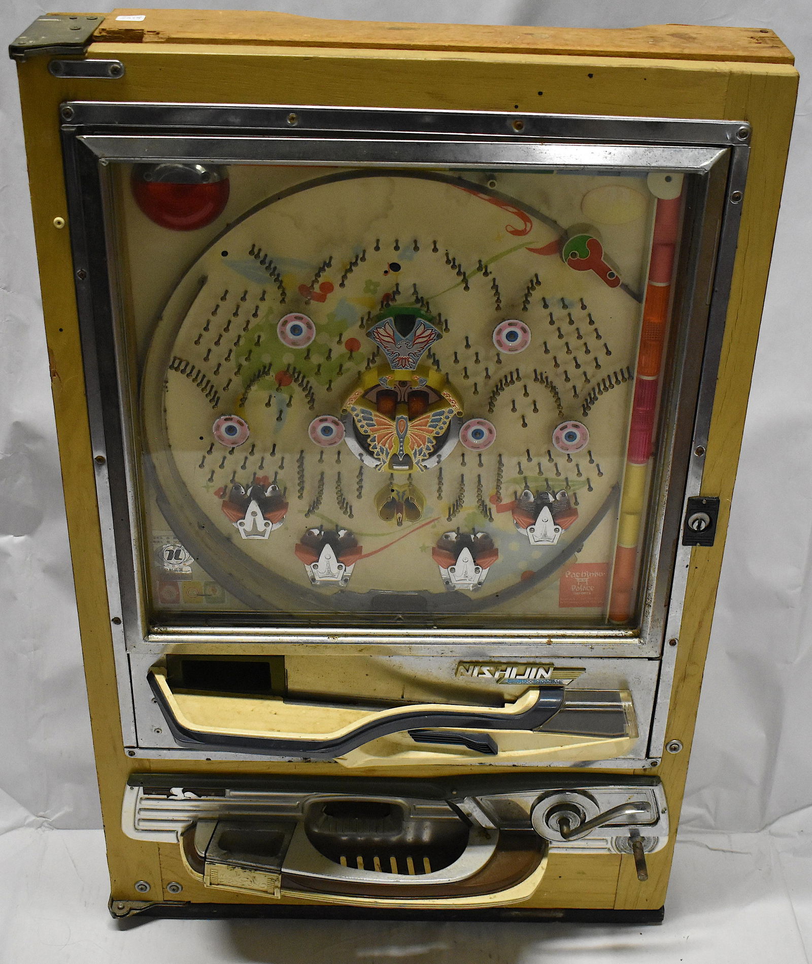 Nishijin Pachinko Coin Op Machine: Coin Game. Need to be rewired Size 32"H x 20"W