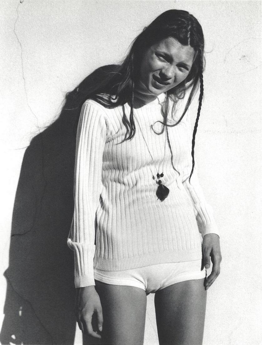Kate Moss Young Corinne Day Publication Photo: Original Publication Photo, measuring approximately, 11"x8.5" includes white border. Taken in 1998, printed 2000. It comes stamped by the photographer and agency. The photograph is printed on double w