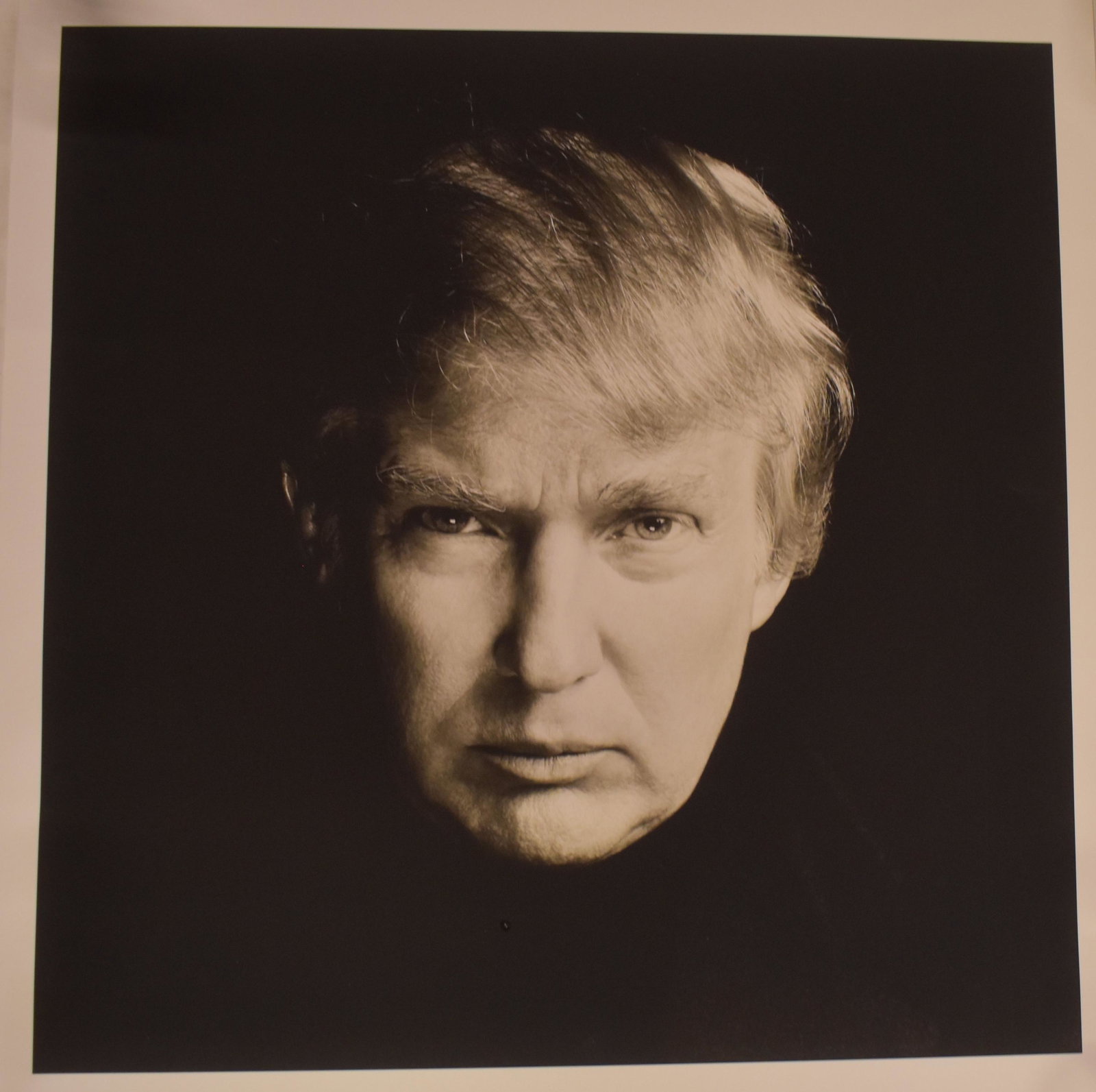 Richard Avedon Photograph Donald Trump: Signed and with back stamp. Image size 15" sq. Overall 20"H x 16"W