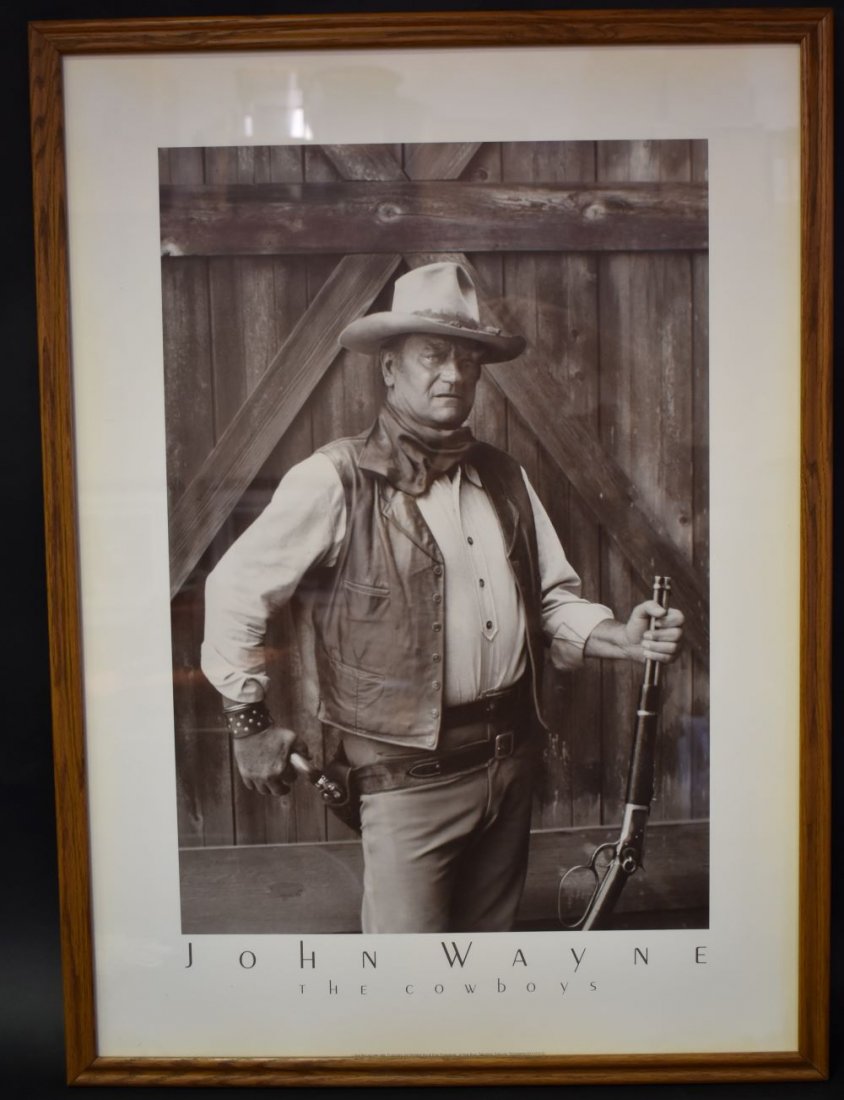 John Wayne The Cowboy Photo Poster: Framed. Image Size 24"H x 16"WOverall Size 34"H x 24"W