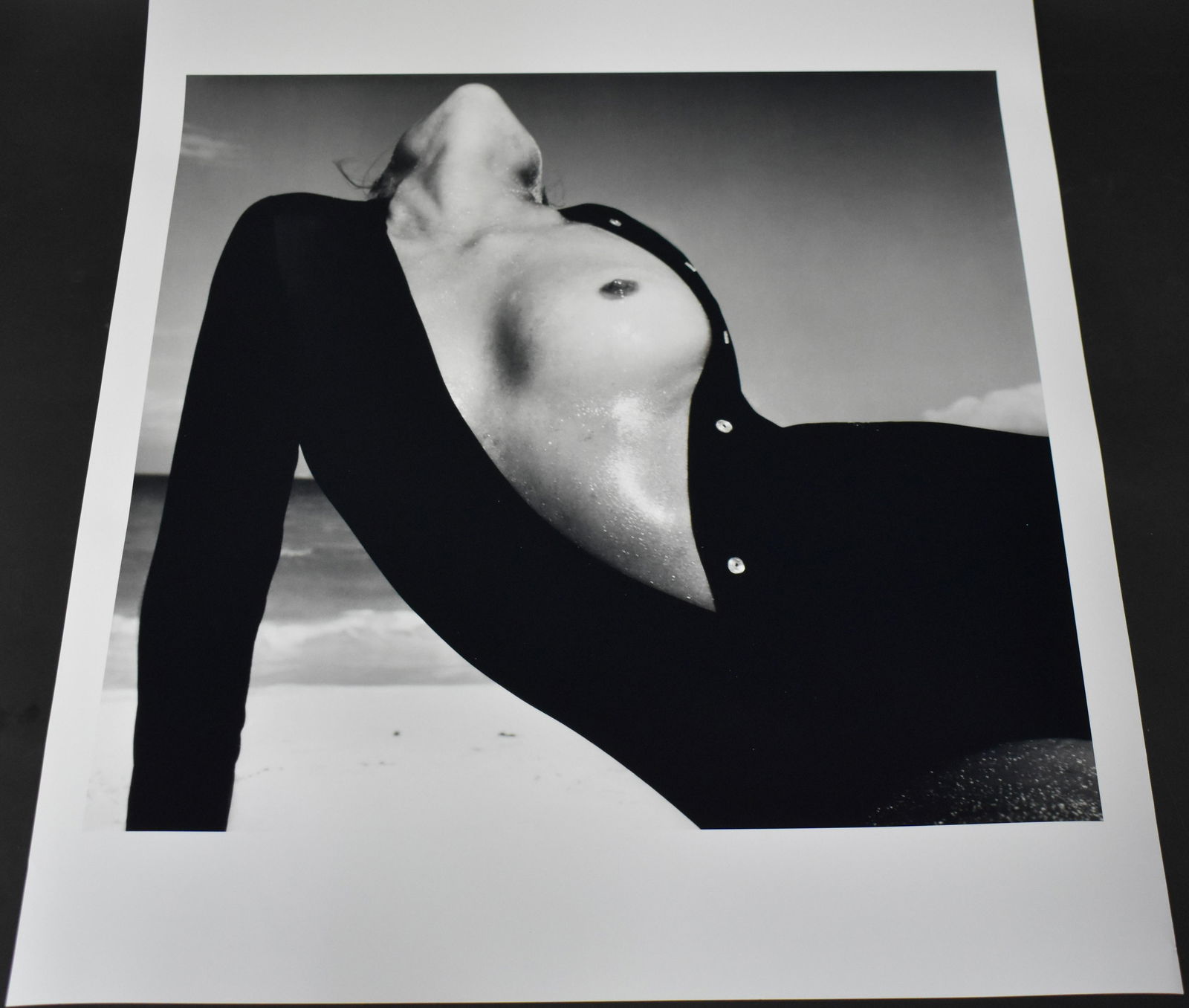 Richard Avedon Lauren Hutton Photo: Great Exuma The Bahamas 1968 wiith backstamp for Avedon and identification information. 24 x 20