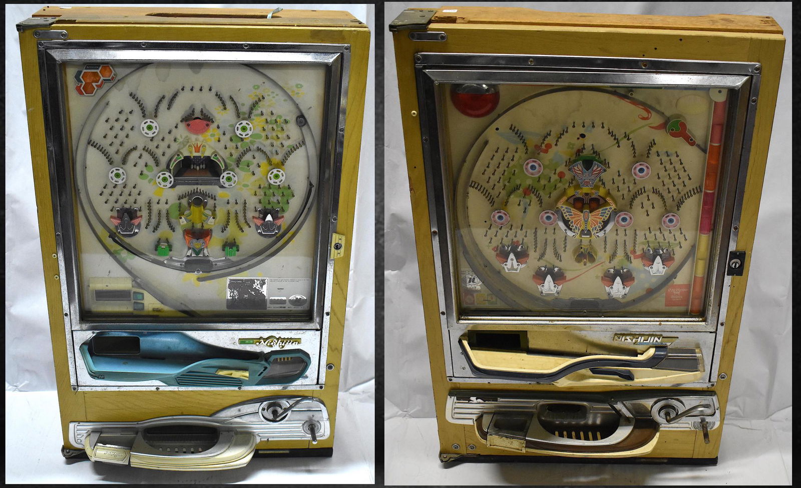 Nishijin Pachinko Coin Op Machine (2): Coin Game. Need to be rewired Size 32"H x 20"W And Coin Game. Need to be rewired Size 32"H x 20"W