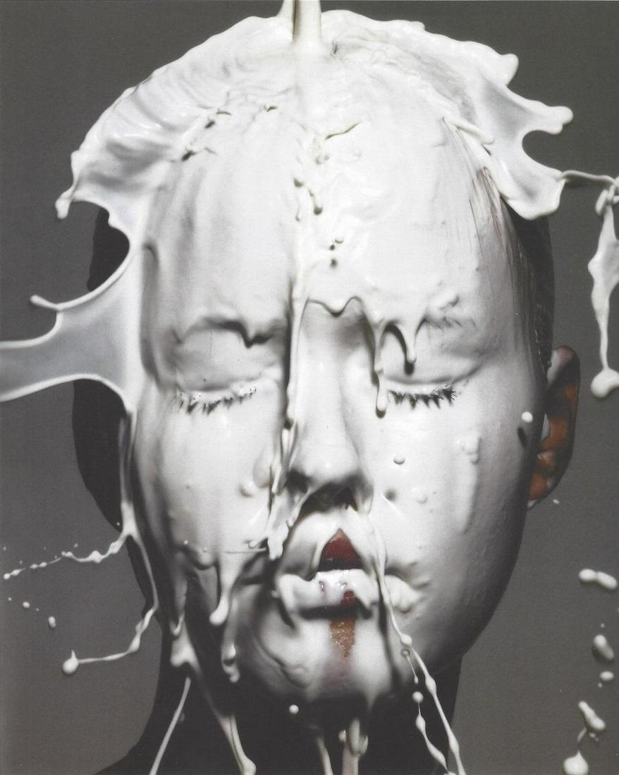 Irving Penn Cream On Face Publication Photo: Original Publication Photo, measuring approximately, 11"x9" includes white border. Taken in 1996,Printed 1998. It comes stamped by the photographer and agency. The photograph is printed on double weig