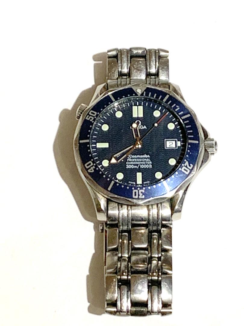Omega 41mm Automatic Seamaster Professional Men's Watch: Omega Automatic Seamaster Professional Navy Blue Wave 41mm. Swiss made, Stainless steel. Sapphire crystal, 41mm full size case, 300m water resistance, navy blue "wave" dial with date at 3 o'clock.Work
