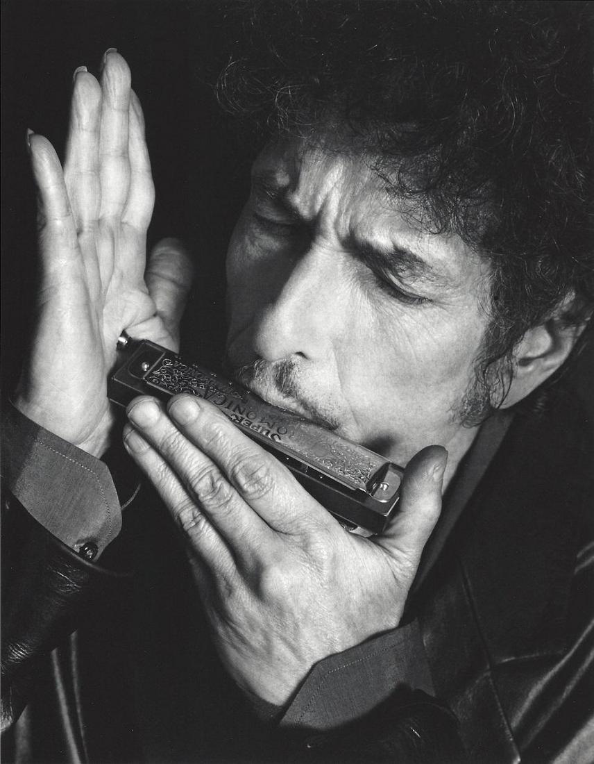 Bob Dylan Rare Publication Photo: Original Publication Photo, measuring approximately, 10.5"x9" includes white border. Printed 2001 by Herb Ritts. It comes stamped by the photographer and agency. The photograph is printed on double we