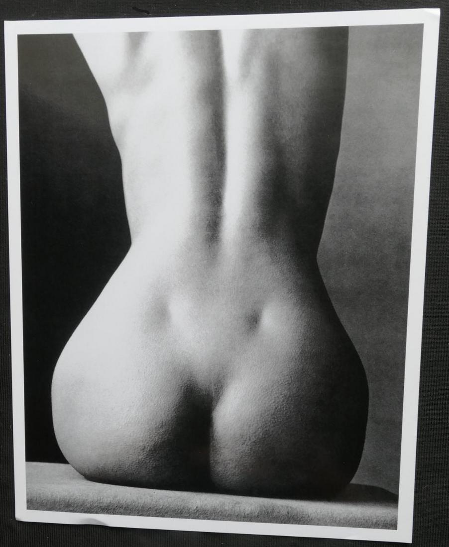 Irving Penn Sitting Nude Publication Photo: Original Publication Photo, measuring approximately, 10.5"x9" includes white border. Gloss photo. Taken in 1993, printed 1999. It comes stamped by the photographer and agency. The photograph is printe