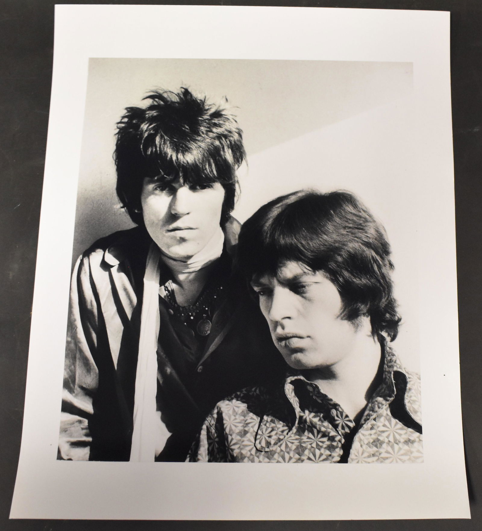 Cecil Beaton Photo Rolling Stones Photo: Taken in 1966. Young Keith Richard and Mick Jager. With white border. Size 14"H x 11"W