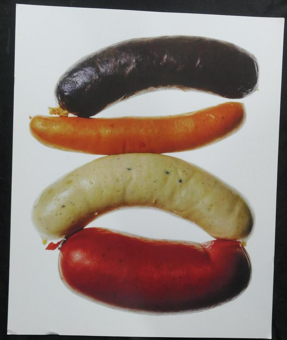 Irving Penn French Sausages Publication Display Photo: Original Publication Photo, measuring approximately, 15.5"x13.5" includes white border. The photograph is sharp and clear which is not shown in the image. Taken in 1993, Printed 2000. It comes stamped