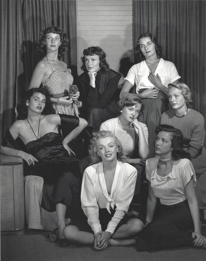 Marilyn Monroe & Hopefulls Philippe Halsman Publication: Original Publication Photo, measuring approximately, 11"x9" includes white border. Taken in 1949, printed 1999. It comes stamped by the photographer and agency. The photograph is printed on double wei