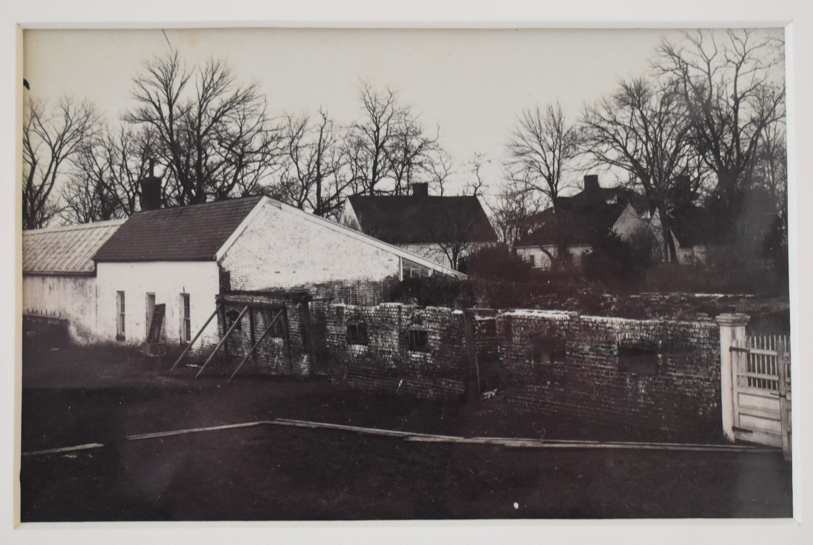 Luke C. Dillon Photo, Slave Quarters: Ruins of Old Slave Quarters, Mount Vernon" Title printed on the reverse. Albumin cabinet card with reverse stamp. 4" x 6