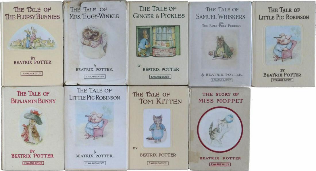 Princess Diana 9 Beatrix Potter Signed Books: Princess Diana Beatrix Potter book collection. These are part of a larger collection that was given to staff members in 1981. They are in good condition and all signed by Diana. Diana Spencer use to n