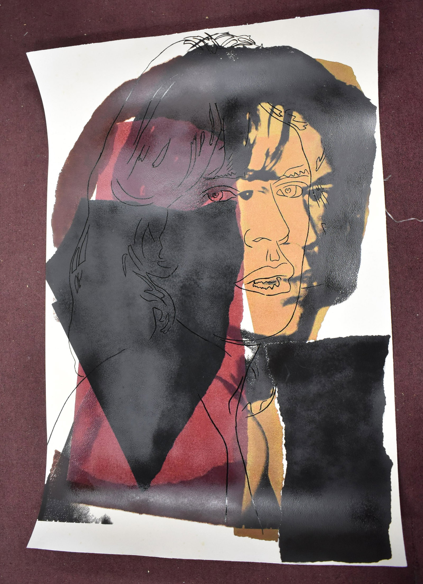 Andy Warhol Silkscreen. Mick Jagger: Size 44"H x 30"W