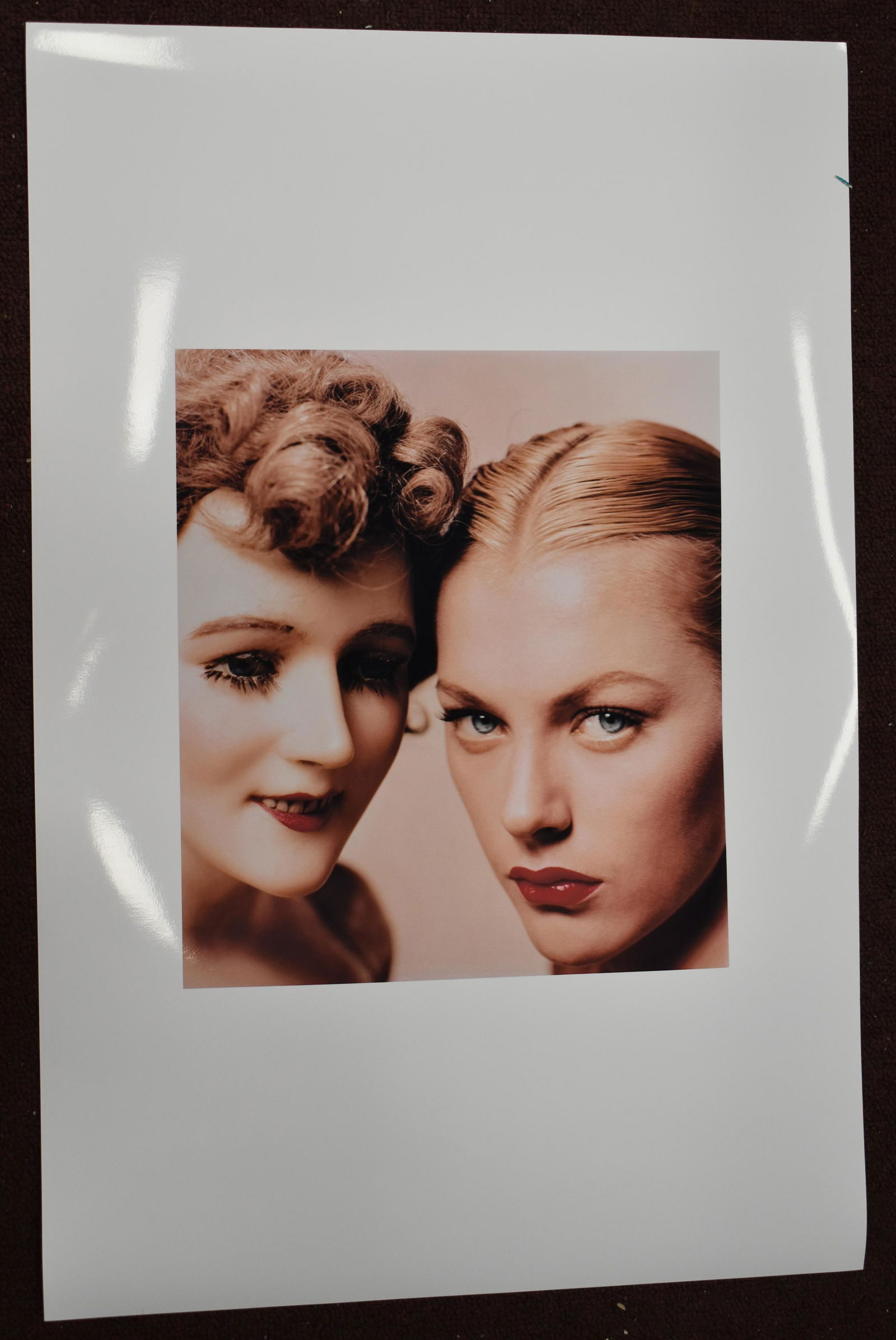 Erwin Blumenfeld. Model and Mannequin Cover Study: New York 1945. Later Print. Image Size 12"H x 11"W. Overall 23.5"H x 16"W