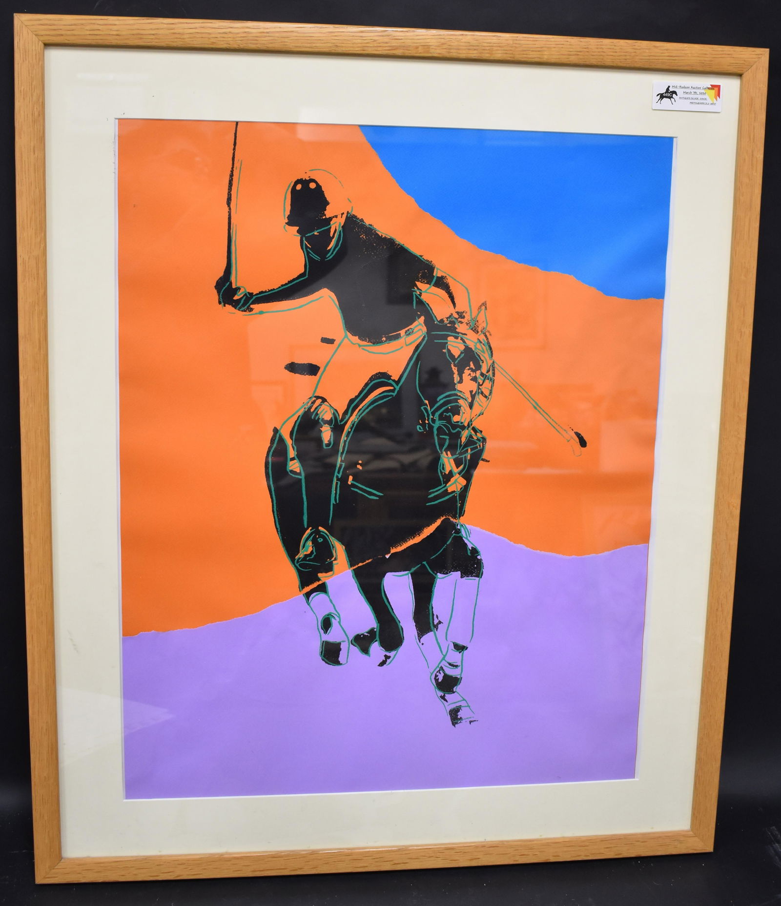 Warhol Collage Polo Player: 25"H x 20"W and 31 1/2"H 26 1/2